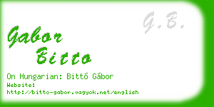 gabor bitto business card